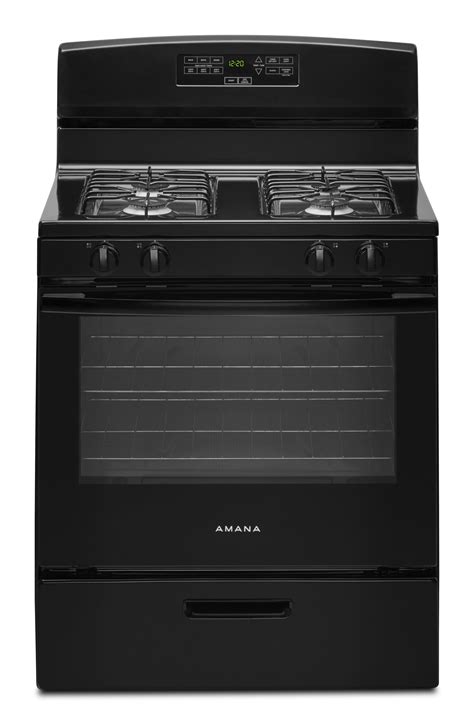 amana gas stove black cutting off